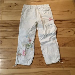 Express white cargo capri pants, 1/2